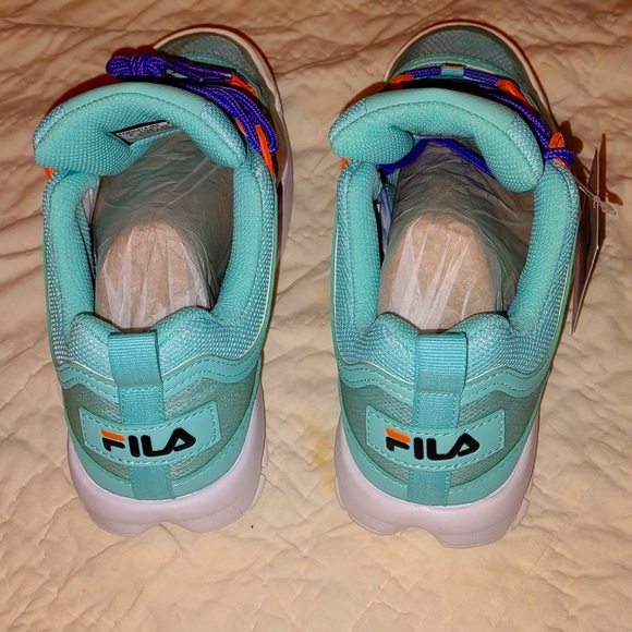 👣FILA Disruptor II 💖Monomesh Turquoise Sneakers footwear size 7 or 8 - Picture 9 of 14